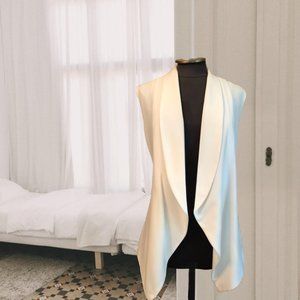 Daniel Rainn Open Front Shawl Collar Vest With Tie, Size Small